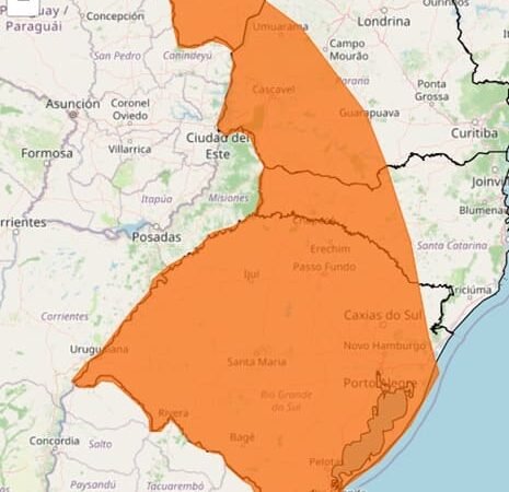 Foz do Iguaçu tem alerta de chuva forte para o domingo (12)